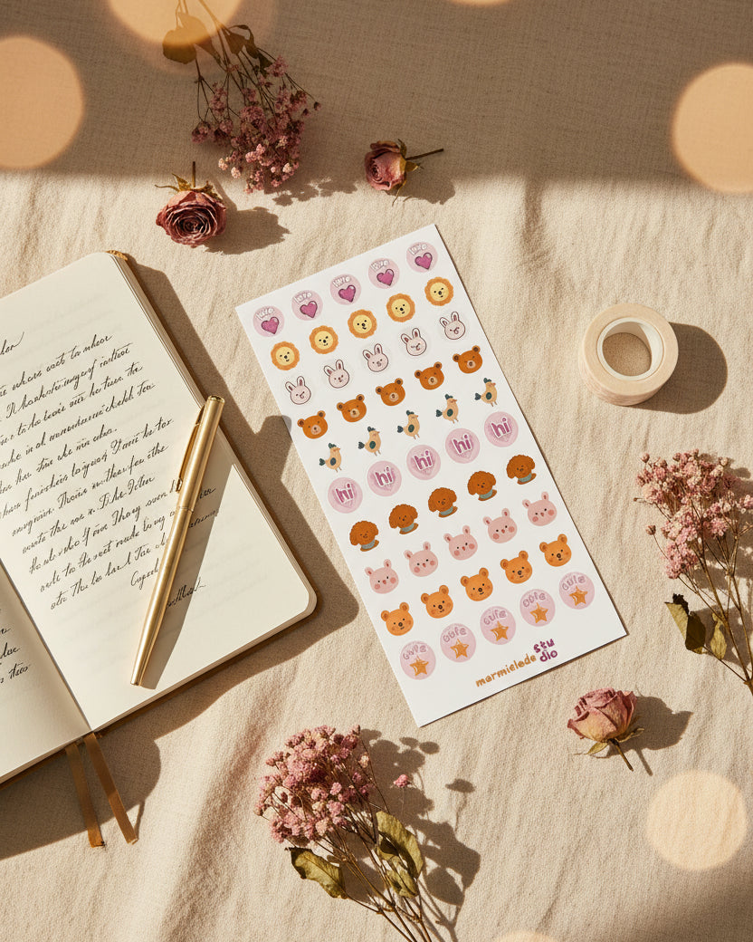 Cute Animal Mini Sticker Sheet | Kawaii Planner Stickers