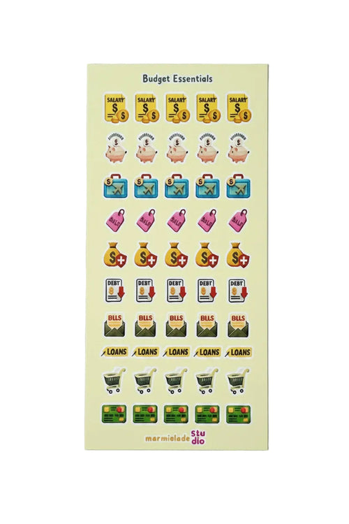 Budget Essentials Sticker Sheet | Cute Finance Planner Stickers