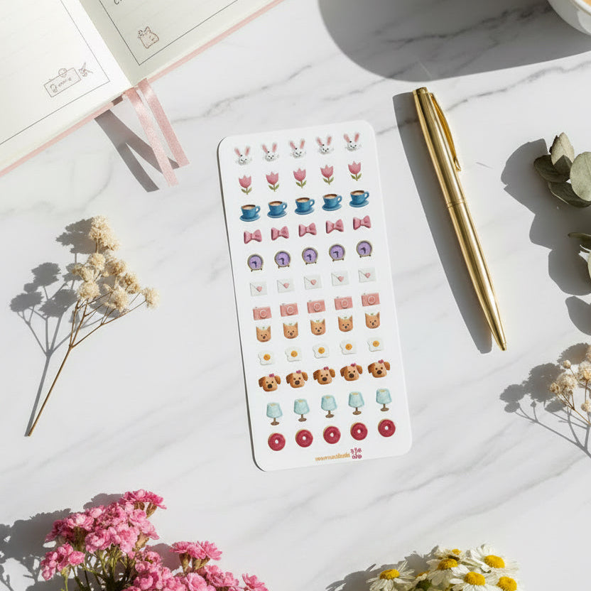 Cozy Everyday Mini Sticker Sheet | Cute Planner & Journal Stickers
