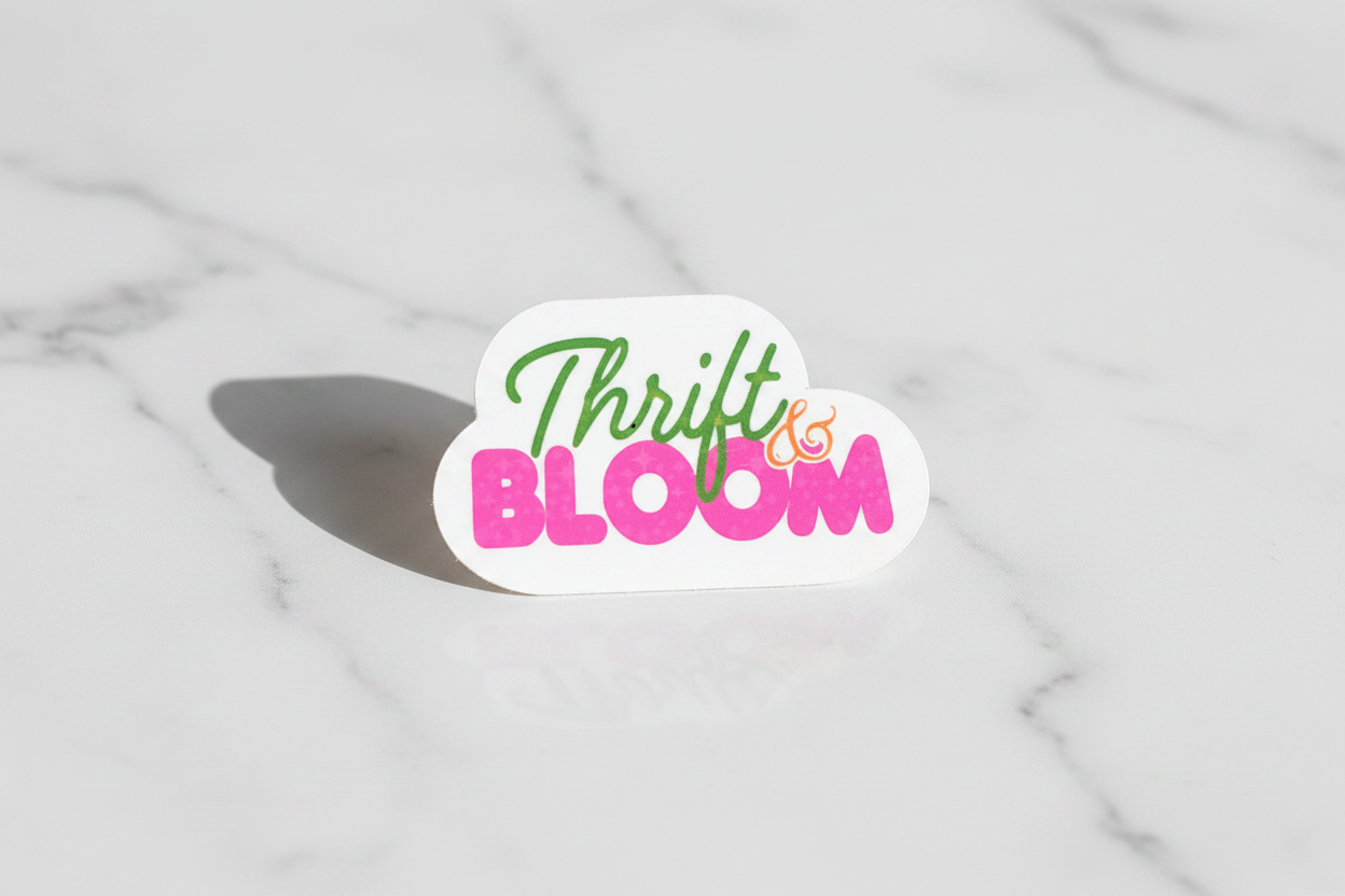 Thrift & Bloom Vinyl Holographic Sticker