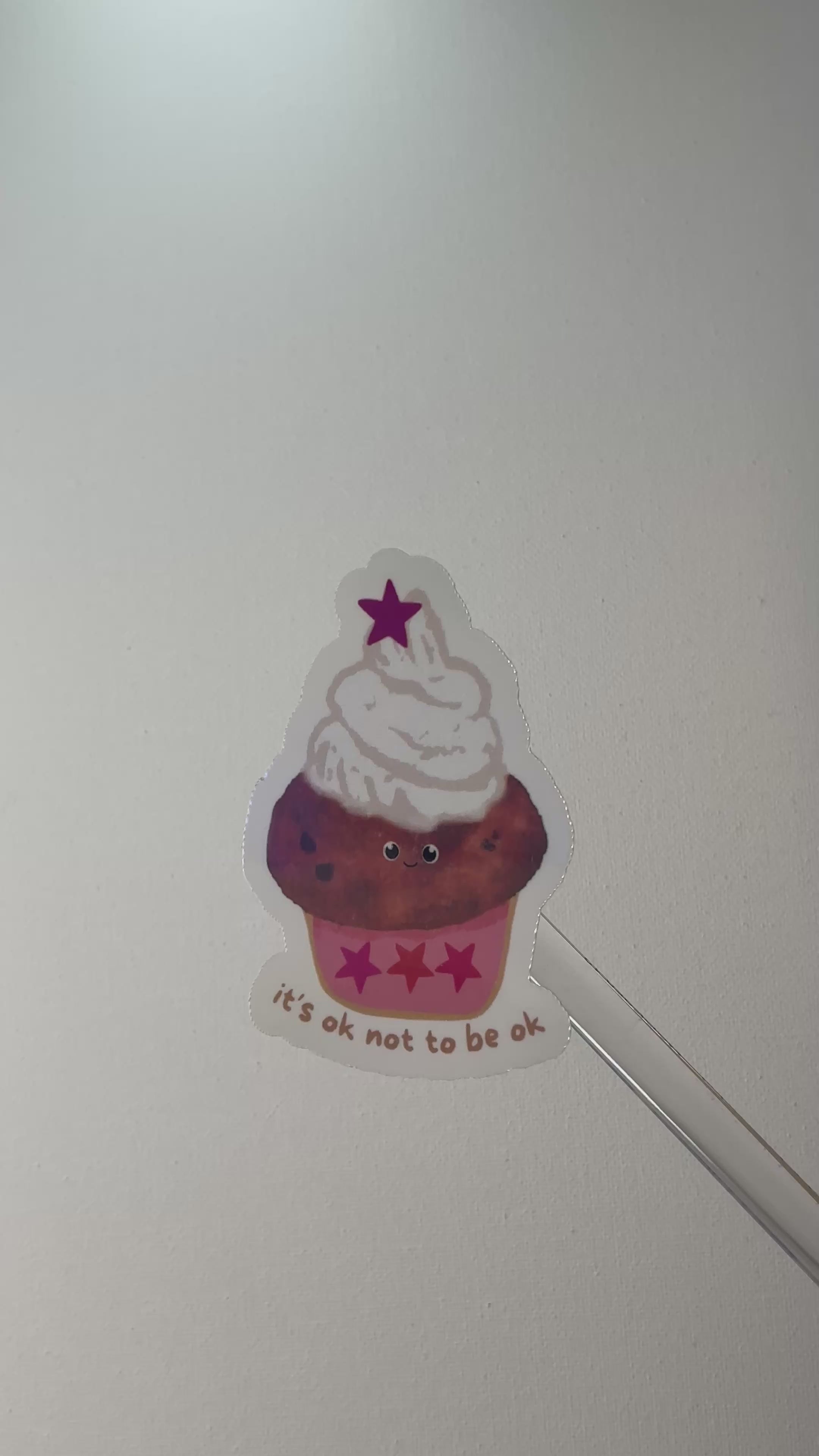 Cupcake Vinyl Holographic Sticker