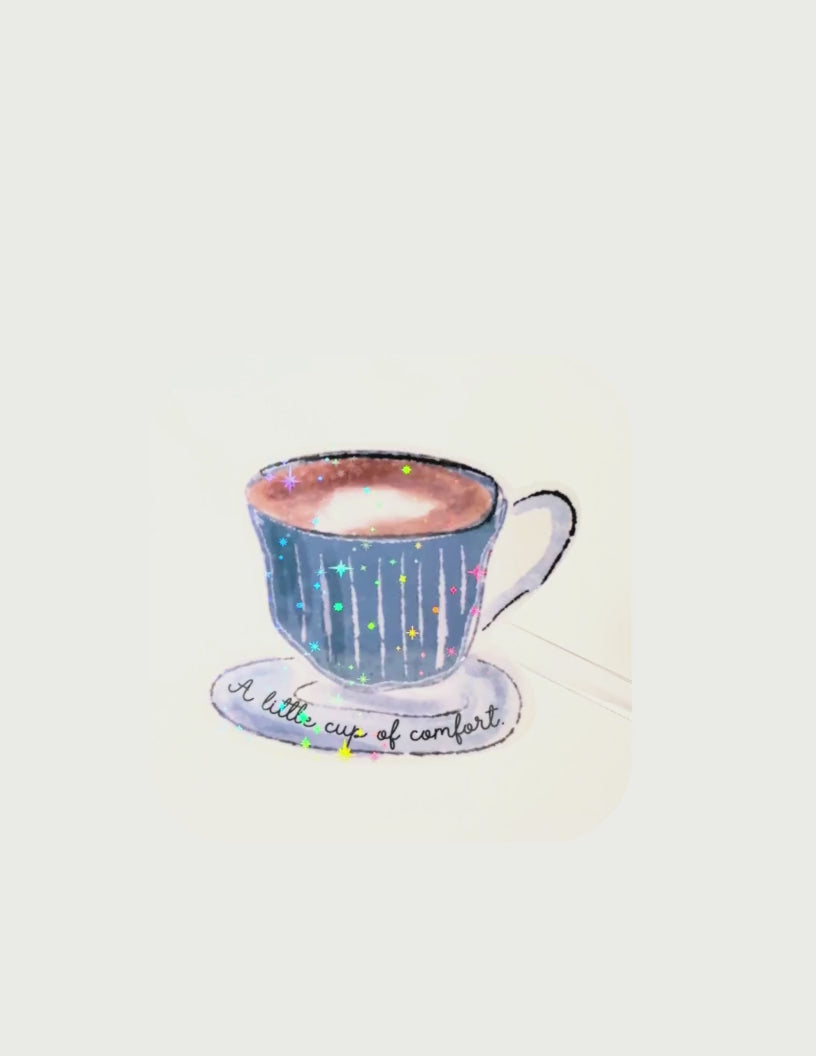 Coffee Mug Vinyl Holographic Sticker