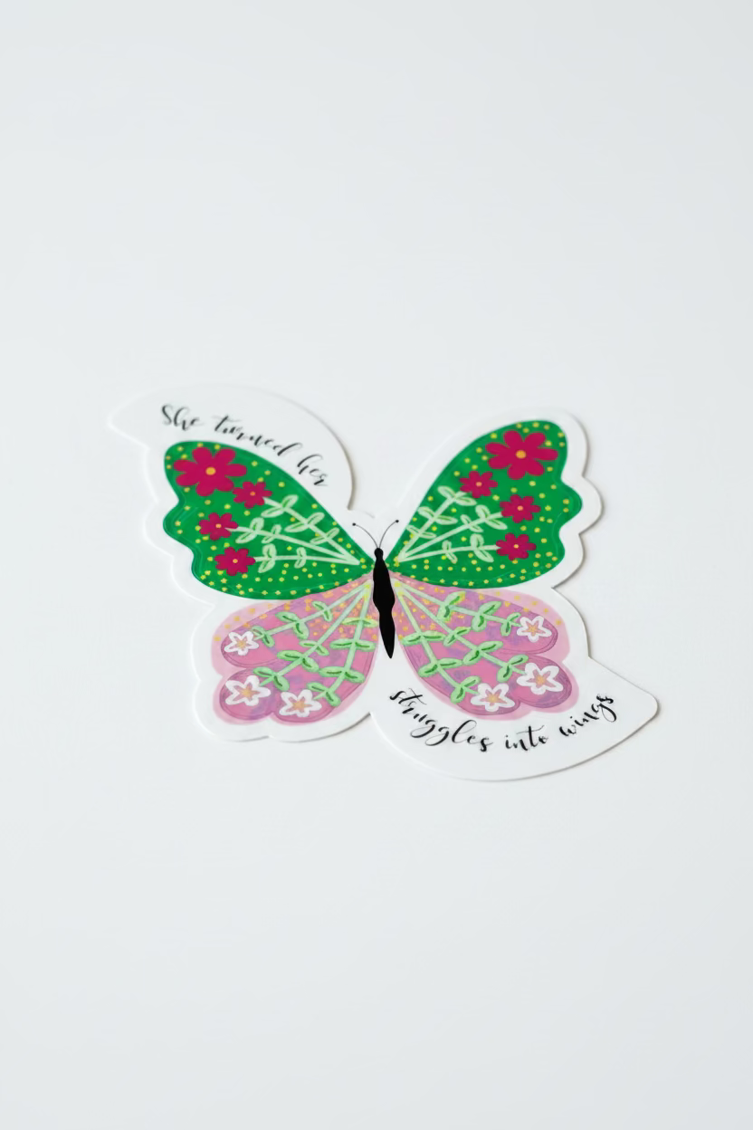 Butterfly Vinyl Clear Sticker