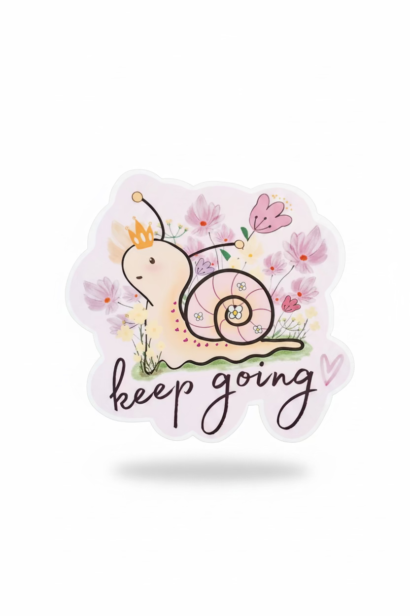 Snail Keep Going Vinyl Clear Sticker