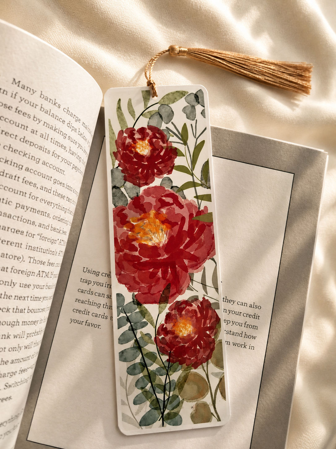 Rose Water Color Bookmark
