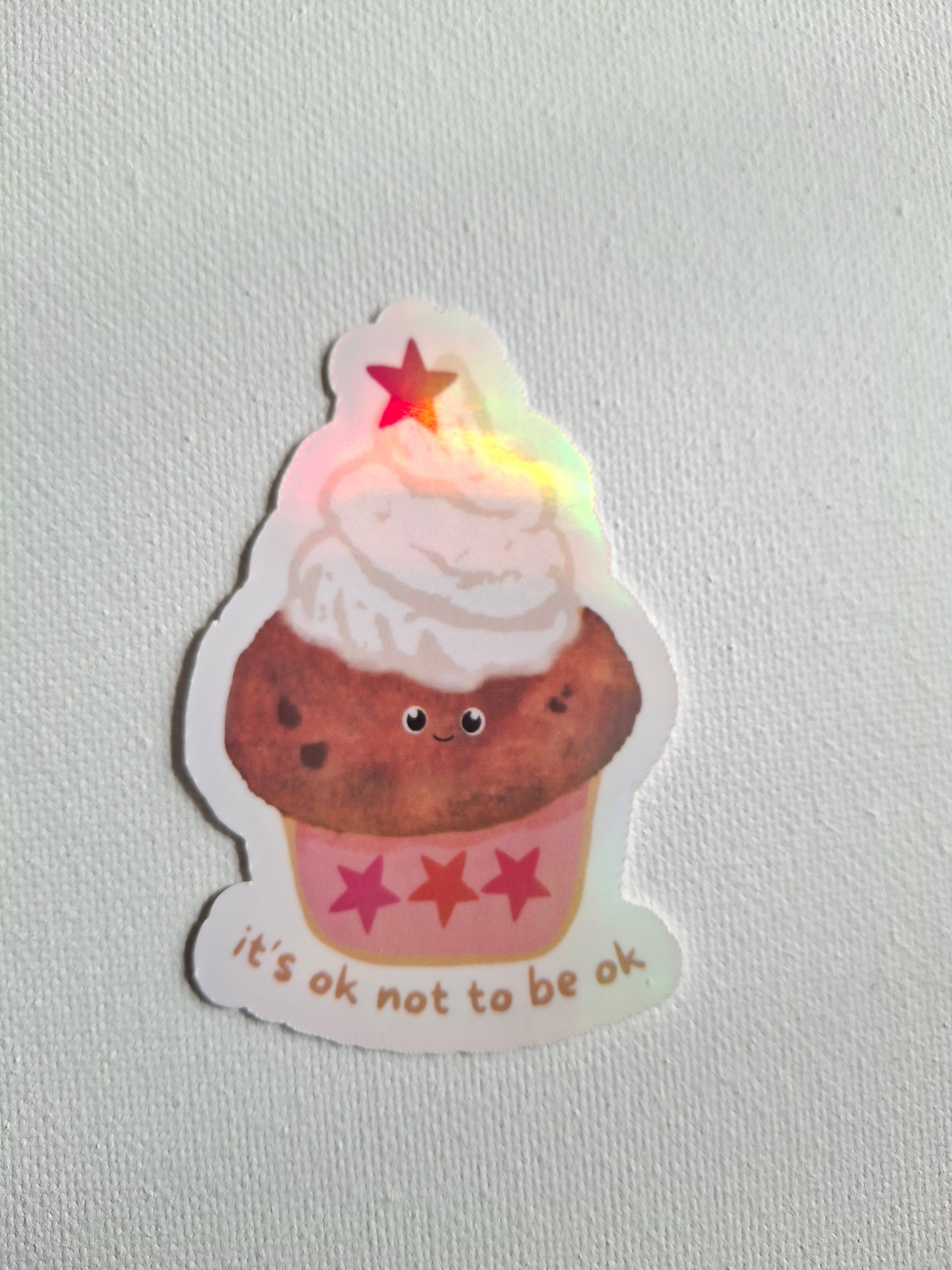 Cupcake Vinyl Holographic Sticker