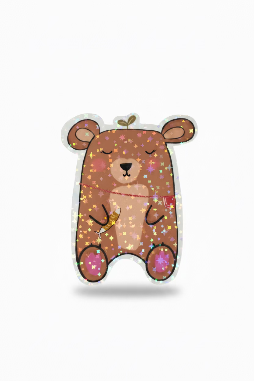 Sleeping Bear Vinyl Holographic Sticker
