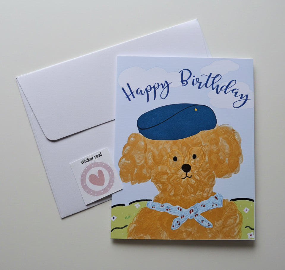 Happy Birthday – Cute Poodle Card