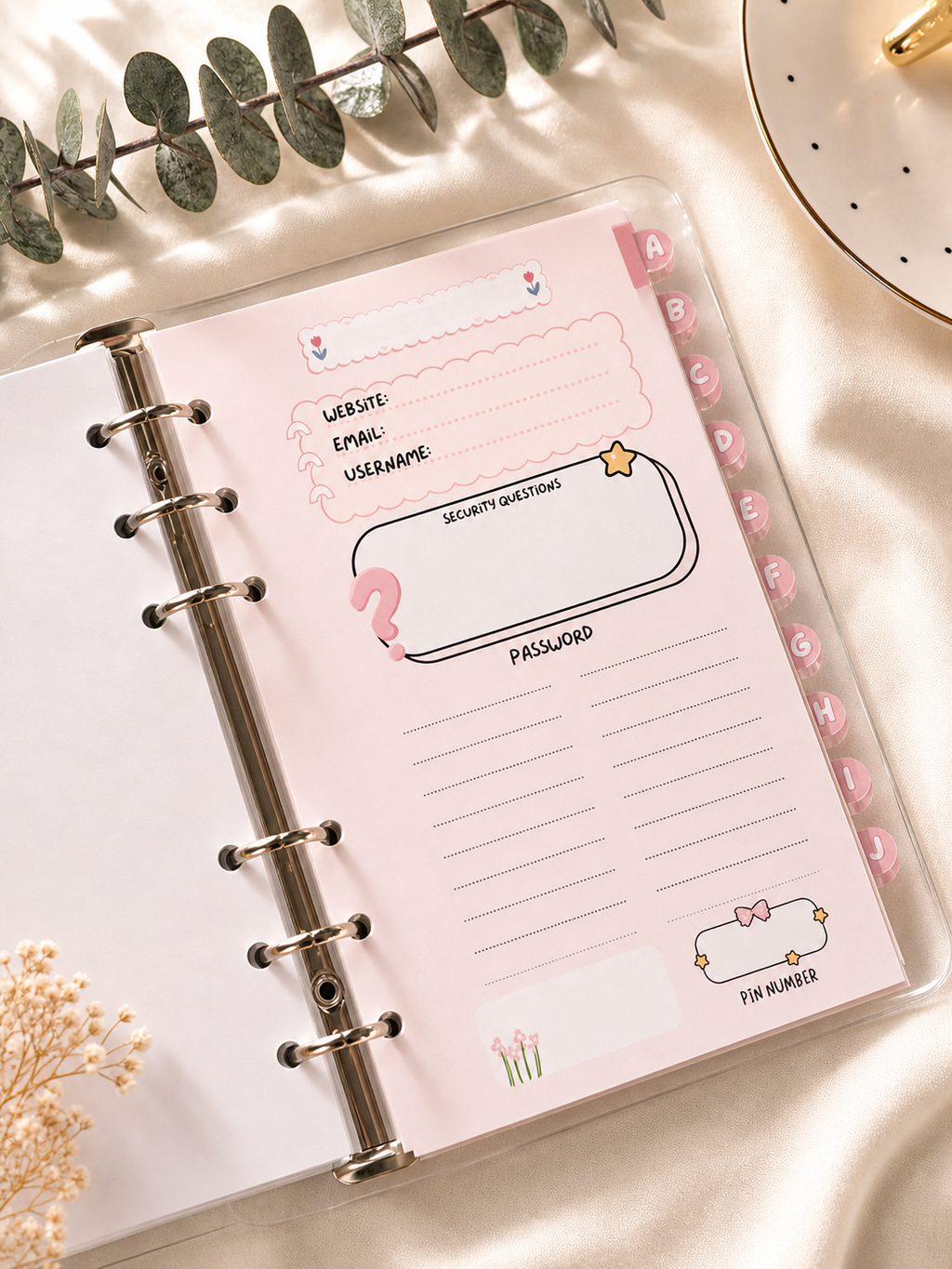 Password Notebook Cute Snail