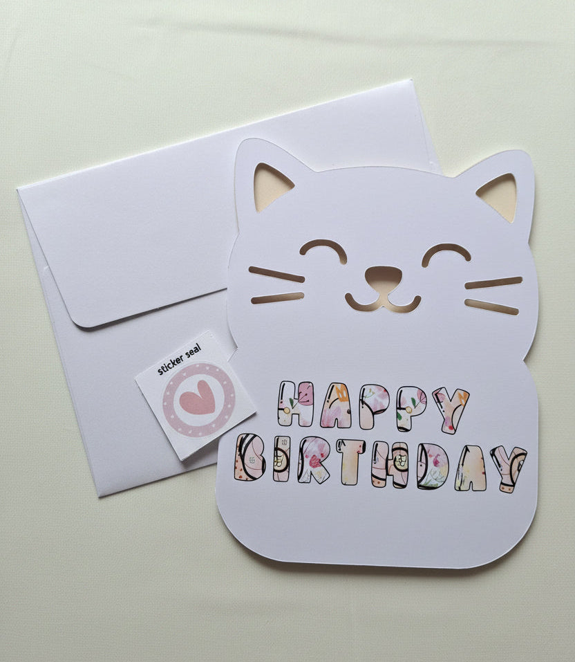 Cat Happy Birthday Card