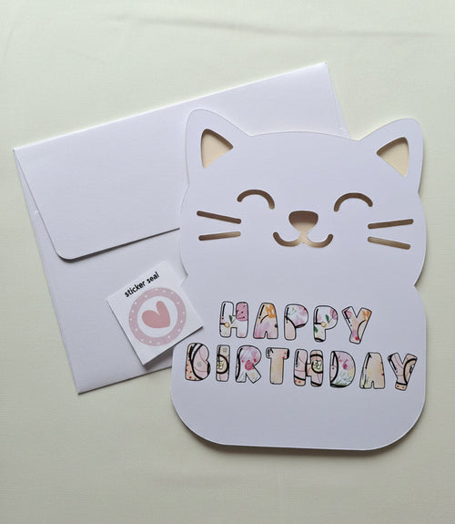 Cat Happy Birthday Card