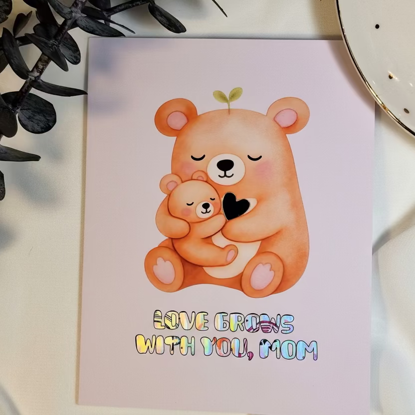 Love Grows With You, Mom – Cute Bear Card