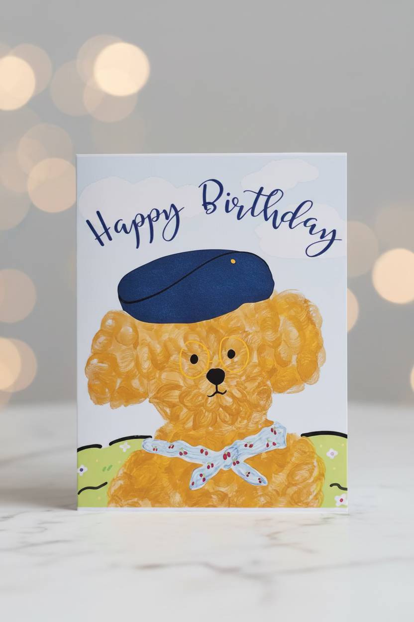 Happy Birthday – Cute Poodle Card